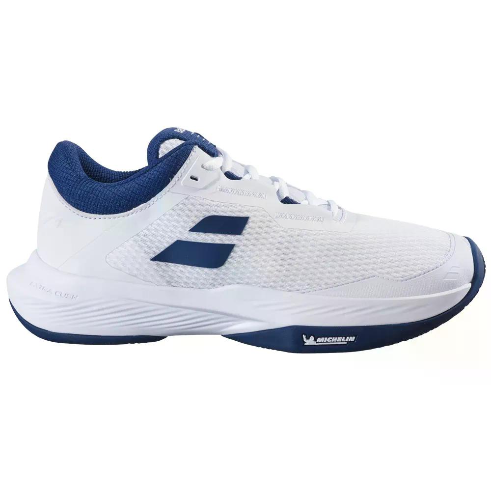 樂天商城 - バボラ SFX 4 クレーコート テニスシューズ （ White/EstateBlue ） | BABOLAT SFX 4 Clay Court Tennis Shoes [t]