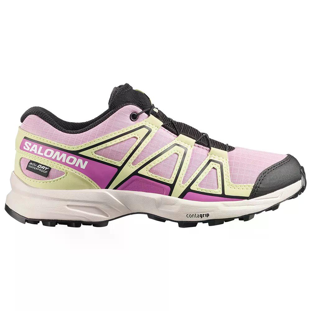 サロモン スピードクロス WP GTX ジュニア ハイキングシューズ （ DawnPink/AcidLime/Black ） | SALOMON Speedcross WP GTX Junior Hiking Shoes 