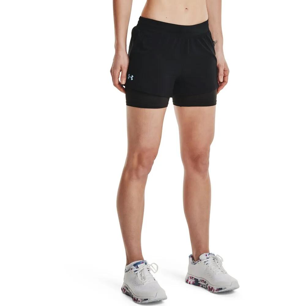 アンダーアーマー 2イン1 アイソチル ラン ショート レギンス （ Black/Black ） | UNDER ARMOUR 2 In 1 Iso Chill Run short leggings [t]
