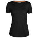 アイスブレーカー スフィア II スクープ メリノ ショート スリーブ Tシャツ レディース ( Black ) | ICEBREAKER Sphere II ...