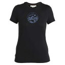 アイスブレーカー メリノ 150 テック ライト III キャンピング サークル ショート スリーブ Tシャツ レディース ( Black ) | ICEBRE...