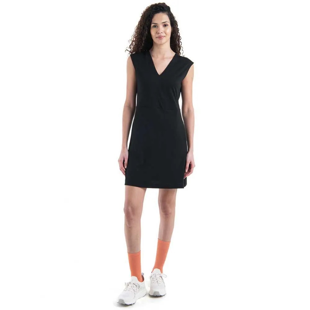アイスブレイカー メリノ 200 グラナリー V ネック ドレス レディース （ Black ） | ICEBREAKER Merino 200 Granary V Neck Dress Women [t]