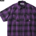 BLUCO ブルコ BLUCO OMBRE WORK SHIRT S/S (PURPLE) 1106-3A02 メンズ 半袖シャツ オンブレチェック