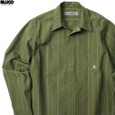 BLUCO ブルコ BLUCO STANDARD WORK SHIRTS L/S (OLIVE STRIPE) 0109 メンズ トップス ワークシャツ 長袖