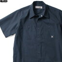 BLUCO ブルコ BLUCO STANDARD WORK SHIRT S/S (NAVY) [143-21-108] メンズ トップス ワークシャツ 半袖