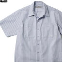 BLUCO ブルコ BLUCO STANDARD WORK SHIRT S/S (SAX-STRIPE) 143-21-108 メンズ トップス ワークシャツ 半袖