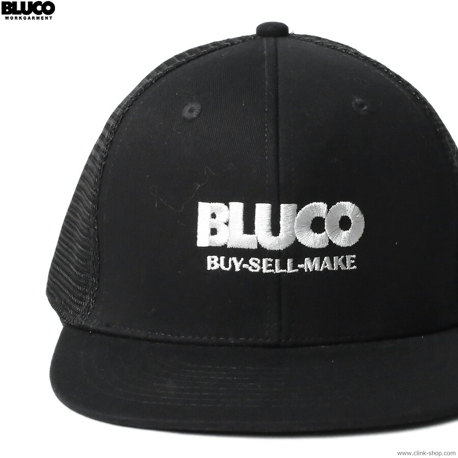 BLUCO ブルコ BLUCO 6PANEL MESH CAP - Logo - (BLACK) 143-61-001 メッシュキャップ