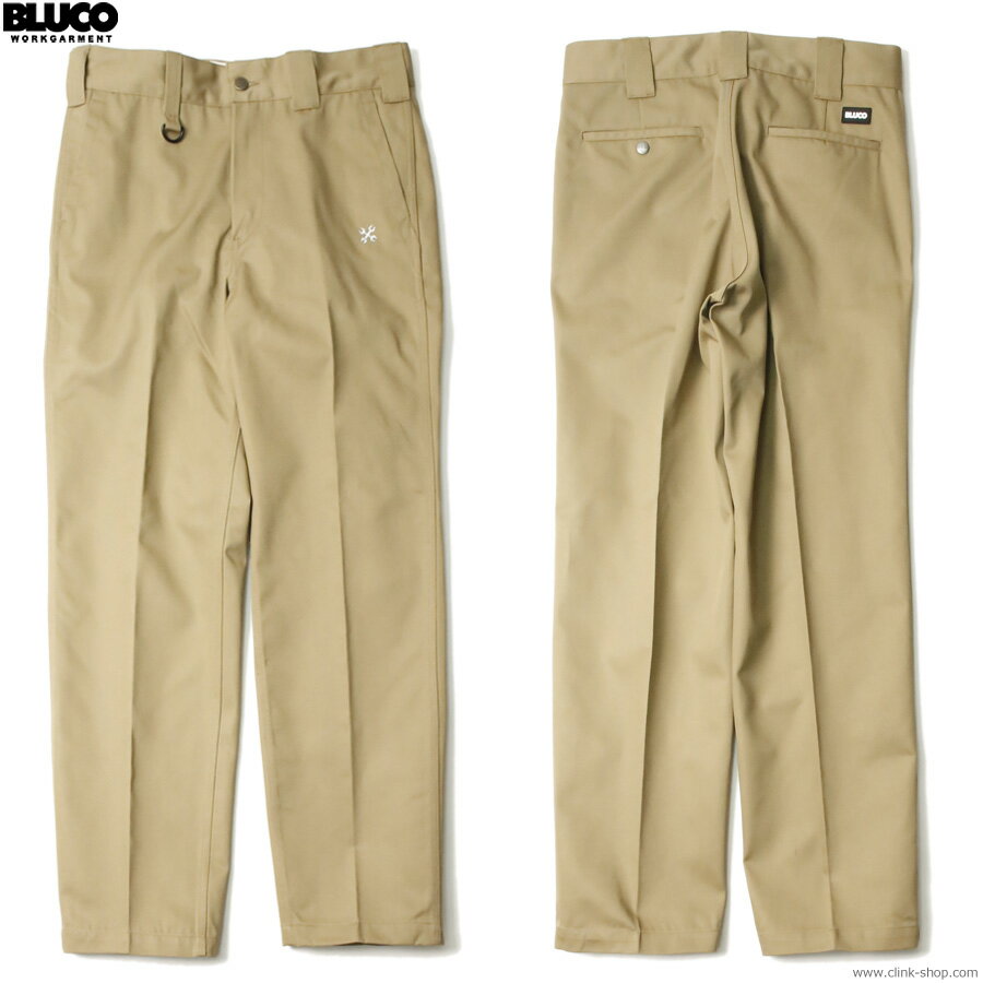 2025年春新作 BLUCO ブルコ ワークパンツ メンズ オールシーズン ポリエステル65％ 綿35％ カーキ M-XL BLUCO STANDARD WORK PANTS (KHAKI) [151-41-004] ボトムス チノ スタンダード 定番