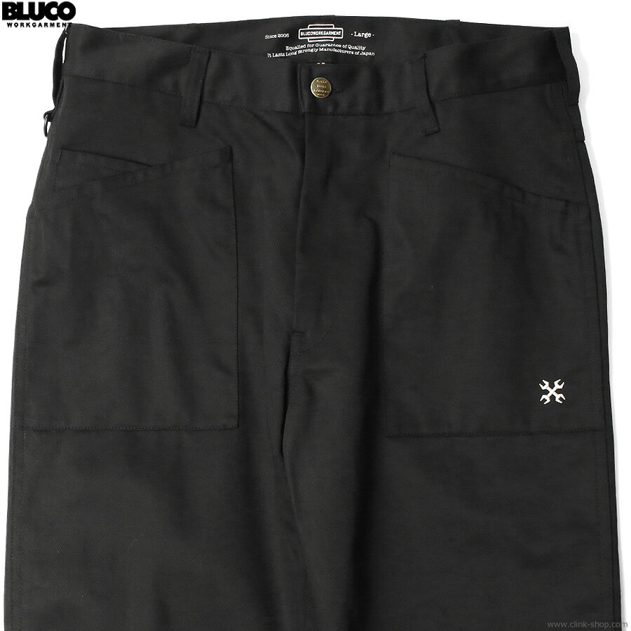 2025年春新作 BLUCO ブルコ ワークパンツ メンズ オールシーズン ポリエステル65％ 綿35％ ブラック M-XL BLUCO SAILOR WORK PANTS (BLACK) [151-41-008] ボトムス チノ スタンダード 定番 セーラーパンツ