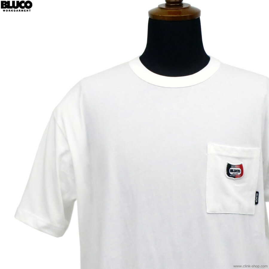 Rakuten - 2026年春新作 BLUCO ブルコ 半袖Tシャツ メンズ オールシーズン 綿85％ ポリエステル15％ ホワイト M-XL BLUCO ドライコットン ポケットTシャツ -Champ- (WHITE) [161-22-023] ロゴT ポケットTEE
