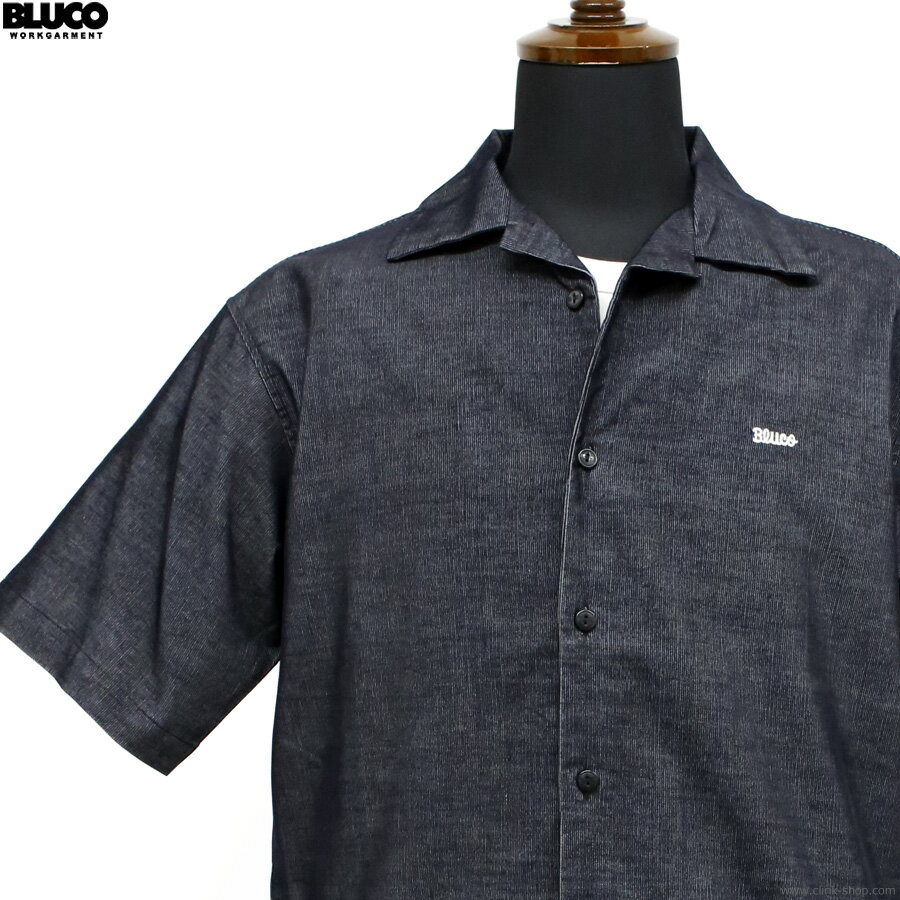 2026年夏新作 BLUCO ブルコ 半袖シャツ メンズ 春夏用 ポリエステル55％ 綿45％ ブラック M-XL BLUCO ストレッチ サマーコールシャツ S/S (BLACK)  サマーコーデュロイ素材 ワークシャツ