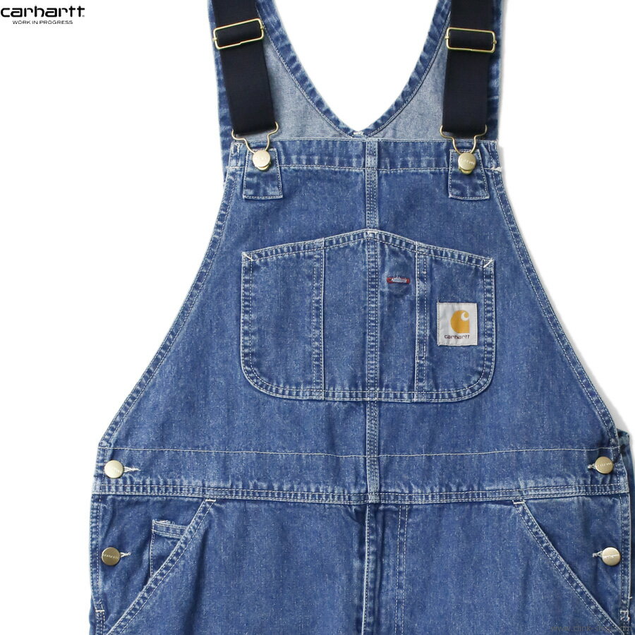 CARHARTT WIP カーハート オーバーオール メンズ オールシーズン 綿100% ブルー M-XL CARHARTT WIP BIB OVERALL (BLUE STONE WASHED) ボトムス デニム ワーク ストーンウォッシュ