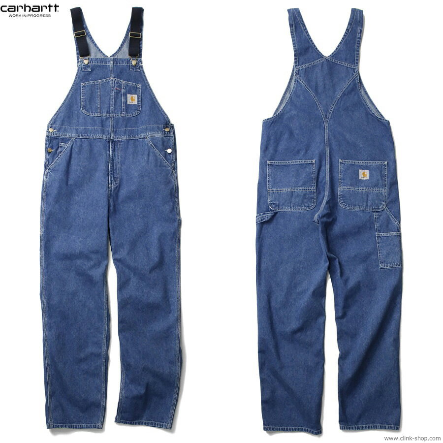 CARHARTT WIP カーハート オーバーオール メンズ オールシーズン 綿100％ ブルー M-XL CARHARTT WIP BIB OVERALL (BLUE STONE WASHED) ボトムス デニム ワーク ストーンウォッシュ
