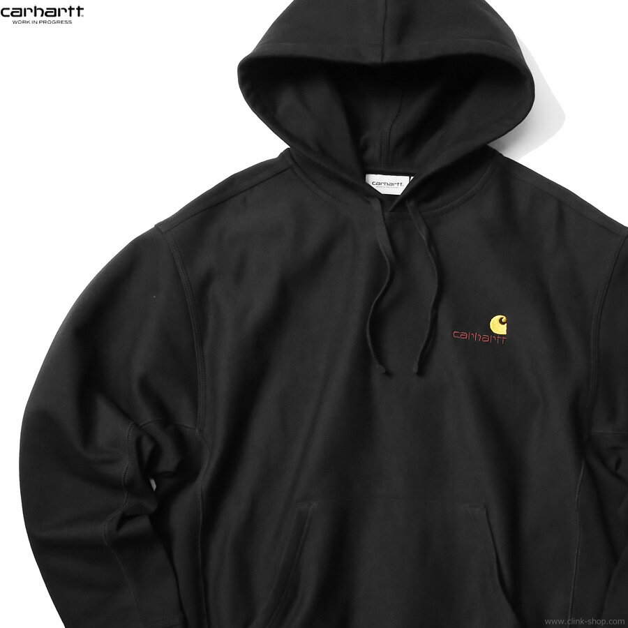 CARHARTT WIP カーハート CARHARTT WIP HOODED AMERICAN SCRIPT SWEATSHIRT (BLACK) メンズ ヘビーウェイトスウェット プルオーバーパーカー ルーズ ゆったり オーバーサイズ