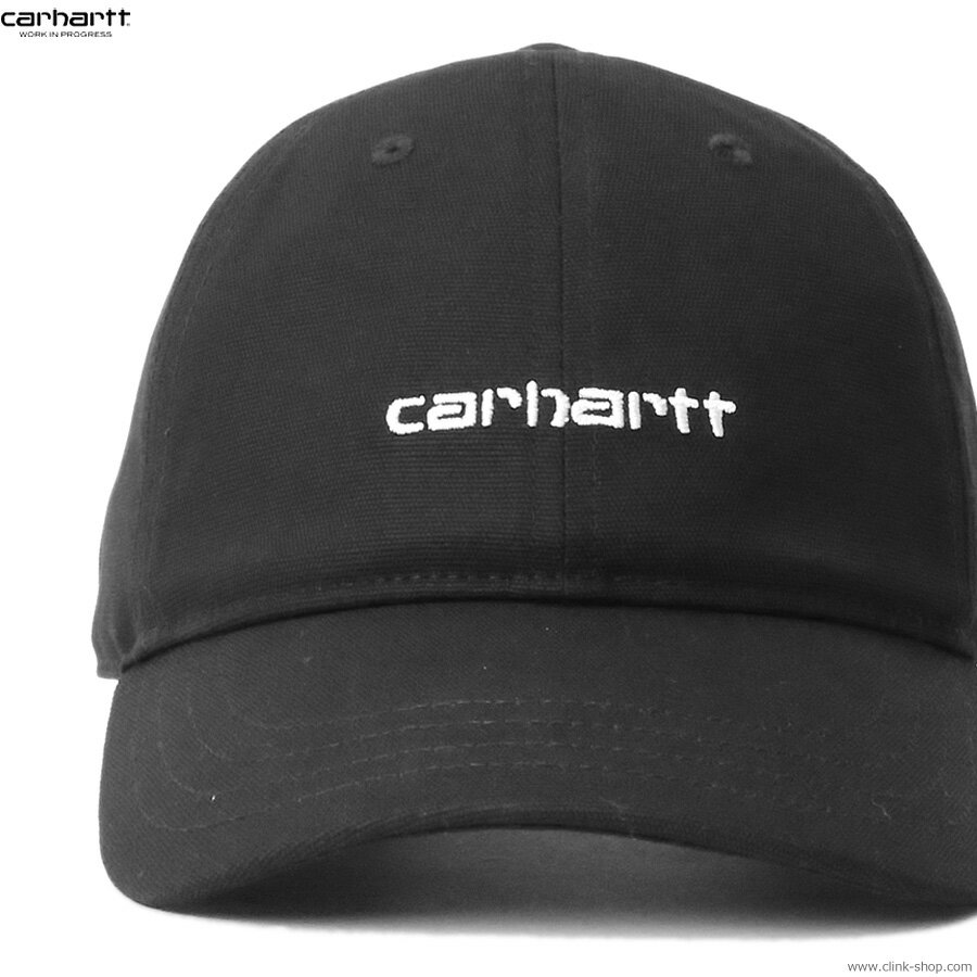 CARHARTT WIP カーハート キャンプ メンズ コットンキャンバス ブラック CARHARTT WIP CCANVAS SCRIPT CAP (BLACK/WHITE) 6パネル ストラップバックキャップ