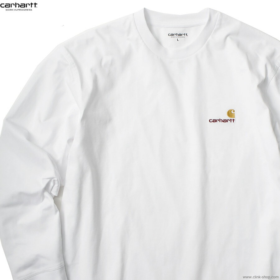 CARHARTT WIP カーハート CARHARTT WIP L/S AMERICAN SCRIPT T-SHIRT (WHITE) メンズ ヘビーオンスTシャツ 長袖 ロンT オーガニックコットン ルーズ ゆったり オーバーサイズ