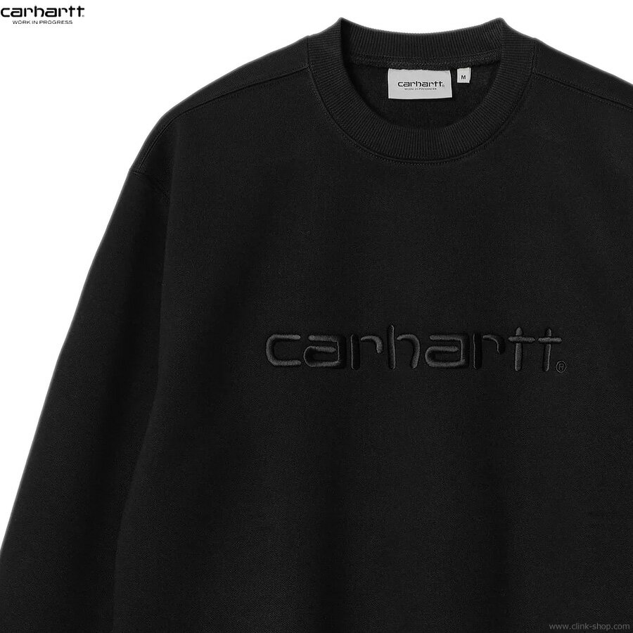 CARHARTT WIP カーハート クルーネックスウェット メンズ 春秋冬 綿58％ ポリエステル42％ ブラック M-XL CARHARTT WIP CARHARTT SWEATSHIRT (BLACK/BLACK) ルーズ ゆったり オーバーサイズ(4)