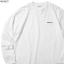 CARHARTT WIP カーハート CARHARTT WIP L/S SCRIPT EMBROIDERY T-SHIRTS (WHITE) メンズ ロンT 長袖Tシャツ インナー ルーズ ゆったり オーバーサイズ