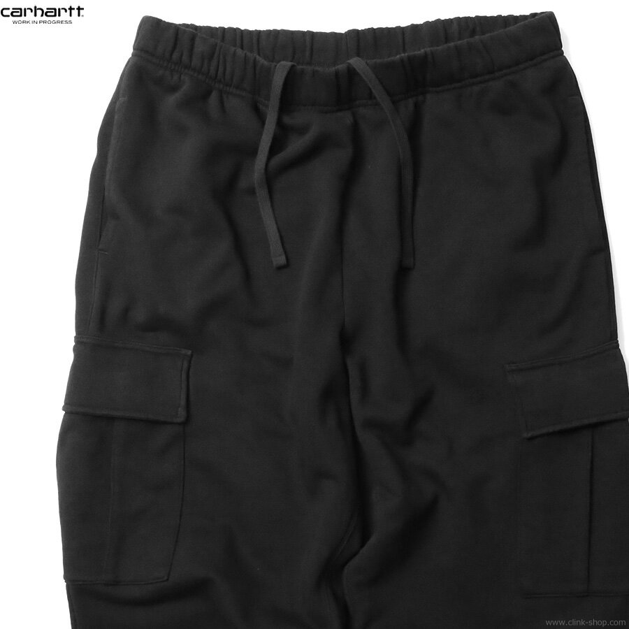 Rakuten - CARHARTT WIP カーハート スウェットカーゴパンツ メンズ オールシーズン 綿100％ ブラック M-XL CARHARTT WIP CARGO SWEAT PANT (BLACK) ボトムス ヘビーオンススウェット