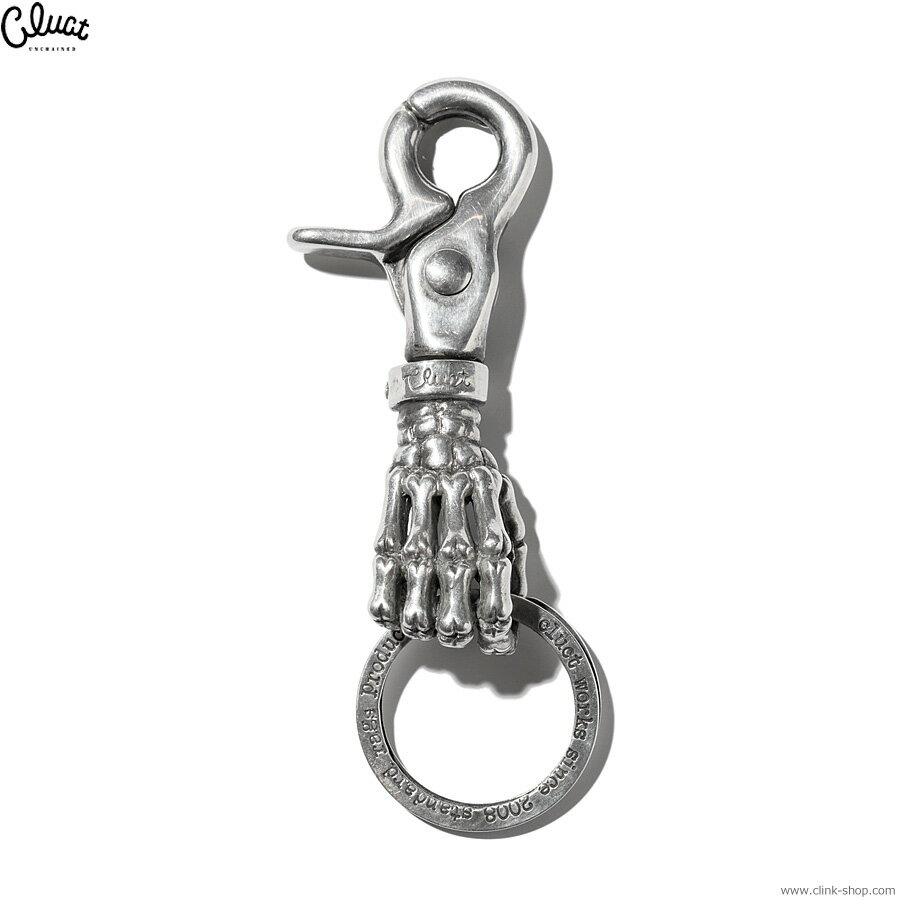 CLUCT クラクト キーチェーン メンズ 真鍮 BRASS ブラス CLUCT LUCK KEY RING (SILVER) #04953 スカルハンド キーリング キーホルダー アメカジ
