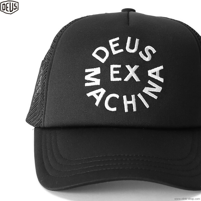 SALE  10OFF DEUS EX MACHINA ǥ  ޥ DEUS EX MACHINA CIRCLE LOGO TRUCKER (BLACK)  CAP