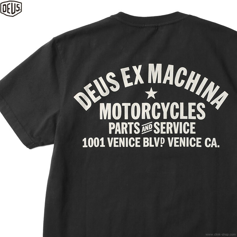 楽天clinkSALE セール 10％OFF DEUS EX MACHINA デウス エクス マキナ DEUS EX MACHINA VENICE ADDRESS （BLACK） メンズ Tシャツ 半袖