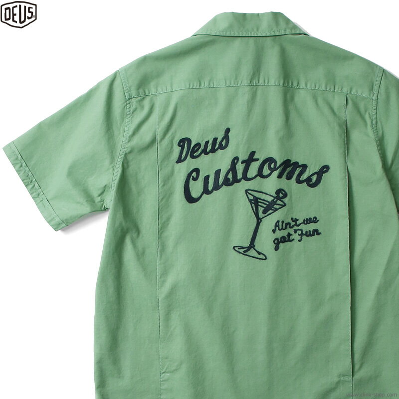 DEUS EX MACHINA デウス エクス マキナ DEUS EX MACHINA CORK-SCREW SHIRT (SEA FOAM) メンズ シャツ 半袖 ボーリングのサムネイル