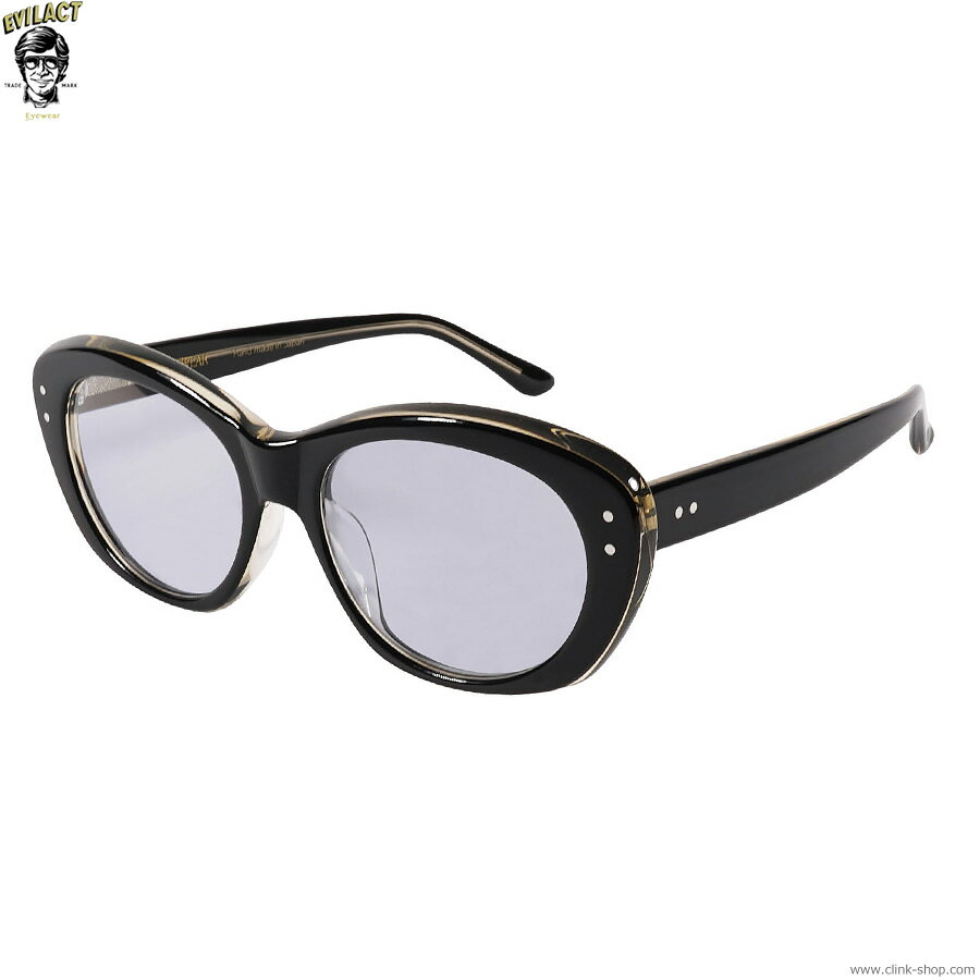 EVILACT イーブルアクト サングラス メンズ オールシーズン アセテート ブラック EVILACT EYEWEAR GRAYHOUND - BLACK×A.CLEAR/PHOTOCHROMIC BLUE LENS [EAE24-19-04] メガネ アイウェア MADE IN JAPAN グレイハウンド 日本人 装着感 防風性 バイカーシェード 調光レンズ