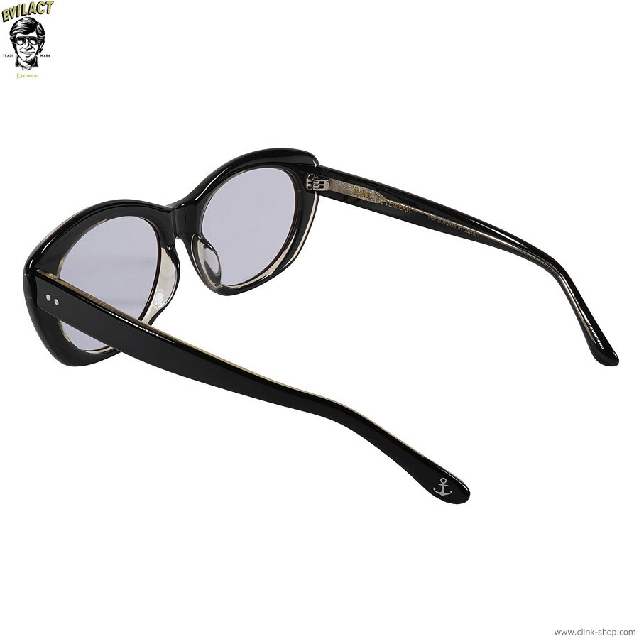 EVILACT イーブルアクト サングラス メンズ オールシーズン アセテート ブラック EVILACT EYEWEAR GRAYHOUND - BLACK×A.CLEAR/PHOTOCHROMIC BLUE LENS [EAE24-19-04] メガネ アイウェア MADE IN JAPAN グレイハウンド 日本人 装着感 防風性 バイカーシェード 調光レンズ