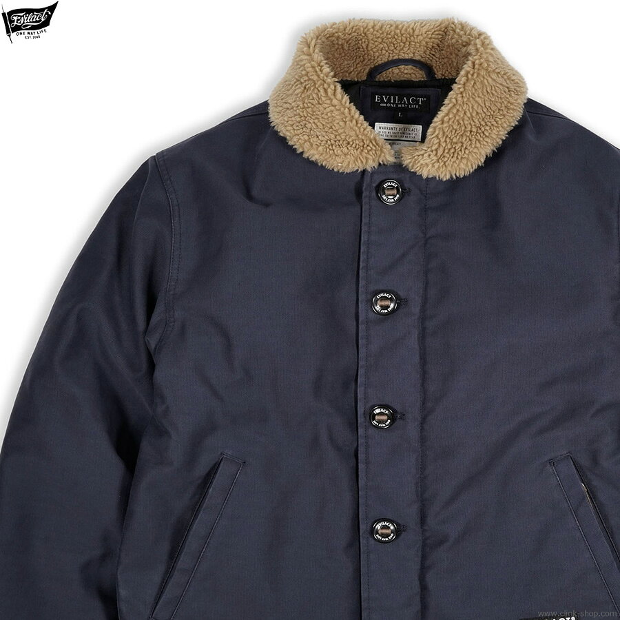 Rakuten - SALE セール 30％OFF EVILACT イーブルアクト デッキジャケット メンズ 秋冬 綿100％ ネイビー M-XL EVILACT MC DECK JKT (NAVY) [EA25-ACT2-J06] アウター ジャケット 防風 防水 バイク バイカー アウトドア