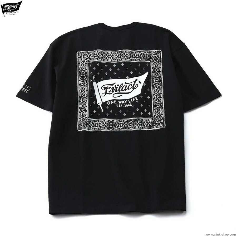 Rakuten - SALE セール 30％OFF EVILACT イーブルアクト 半袖Tシャツ メンズ オールシーズン 綿100％ ブラック M-XL EVILACT BANDANA SS (BLACK) [EA25-ACT1-T06] Tシャツ バイク TEE