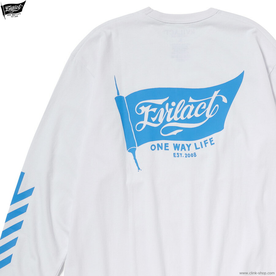 Rakuten - EVILACT イーブルアクト 長袖Tシャツ メンズ オールシーズン 綿100％ ホワイト M-XL EVILACT FLAG-261 LS (WHITE) [EA26-ACT1-T01] ロングTシャツ バイク TEE ロンT