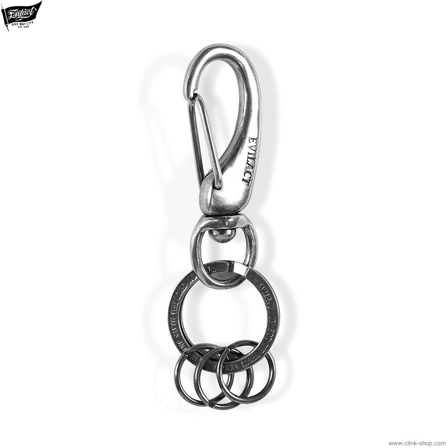 EVILACT イーブルアクト キーチェーン メンズ オールシーズン 真鍮 シルバー EVILACT SHORT HOOK  アクセサリー キーフック 小物 鍵 バイカー ブラス