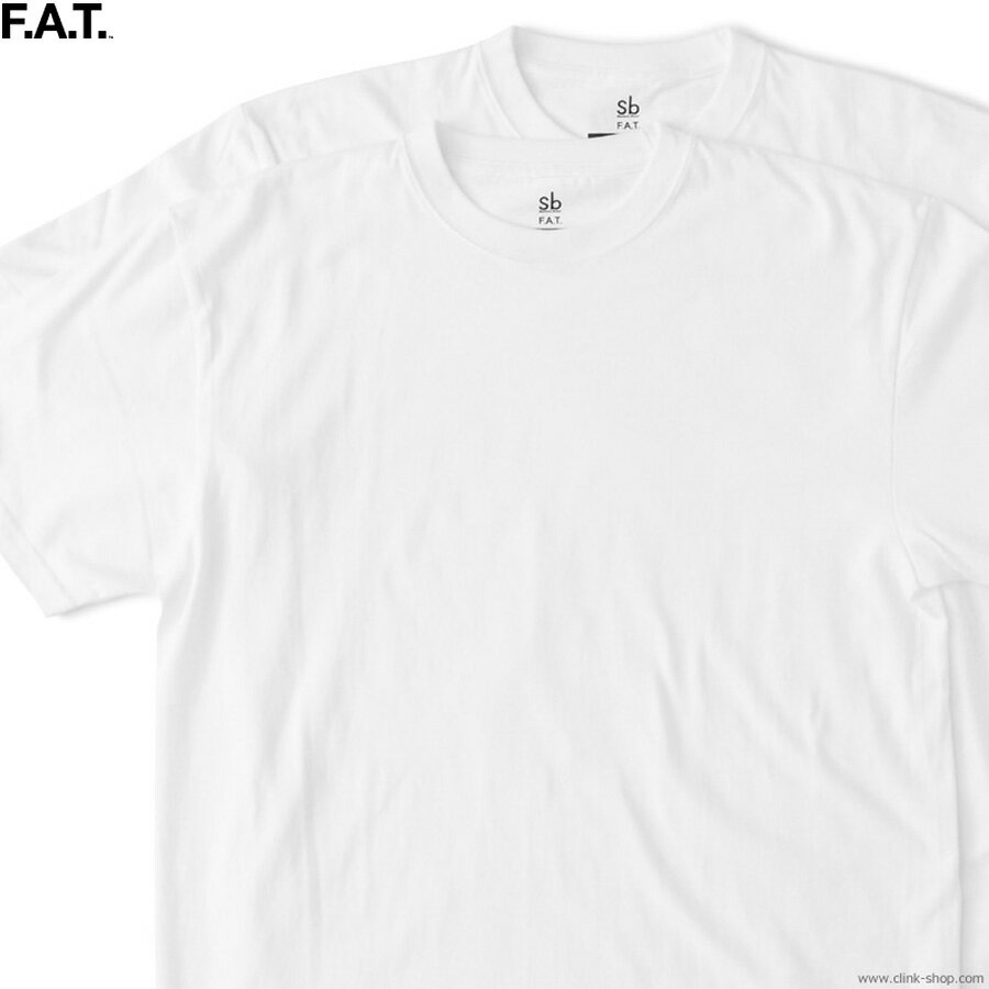 F.A.T. エフエーティー F.A.T. × Sb JT01 (WHITE)  メンズ Tシャツ 半袖 ホワイト 2枚パック レギュラーシルエット コラボ