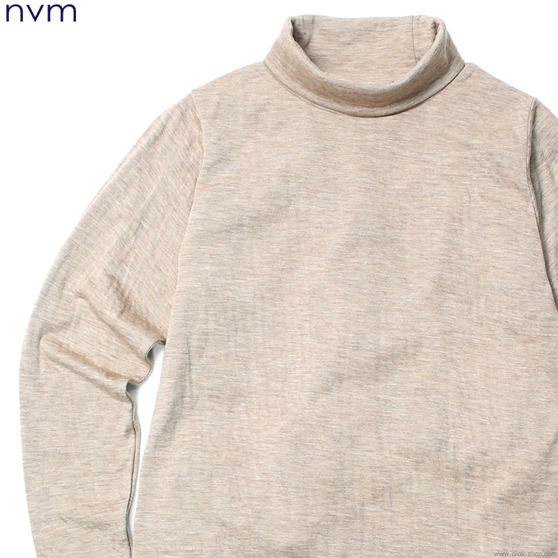 SALE セール 10％OFF NVM エヌブイエム NVM RLX HIGH NECK (BEIGE)  メンズ Tシャツ 長袖 ベージュ ロンT
