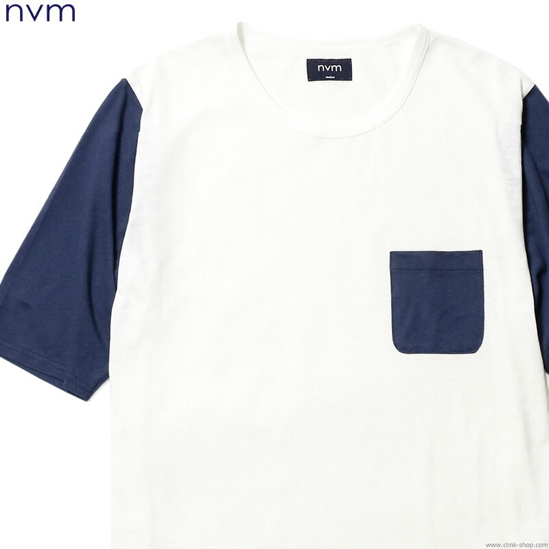 SALE セール 10％OFF NVM エヌブイエム NVM BB 1/2 T (WHITE×NAVY)  メンズ Tシャツ 5分袖 ボーダー