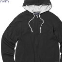 NVM エヌブイエム NVM LIGHT HOODY (BLACK)  メンズ トップス スウェット パーカー ジップアップ ブラック