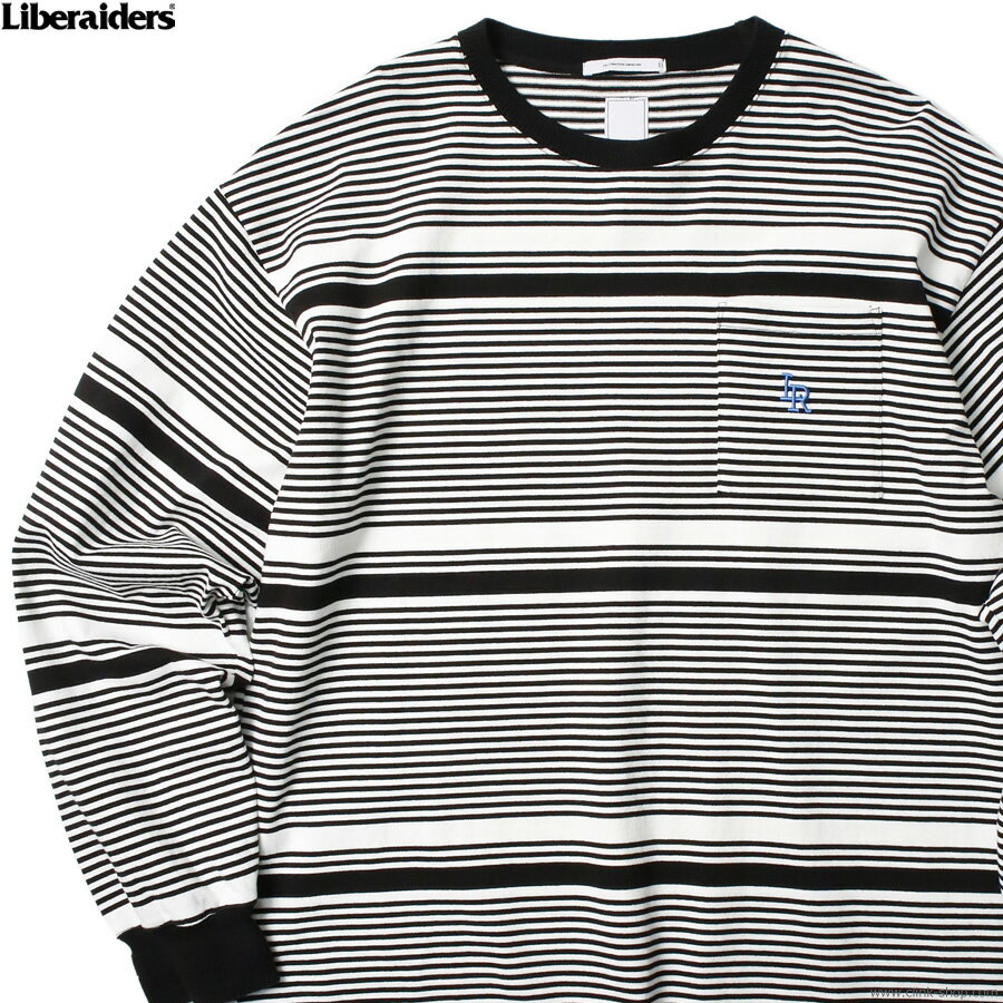 LIBERAIDERS リベレイダーズ LIBERAIDERS MULTI STRIPE L/S TEE (BLACK) #70502 メンズ Tシャツ 長袖 ロンT ボーダー