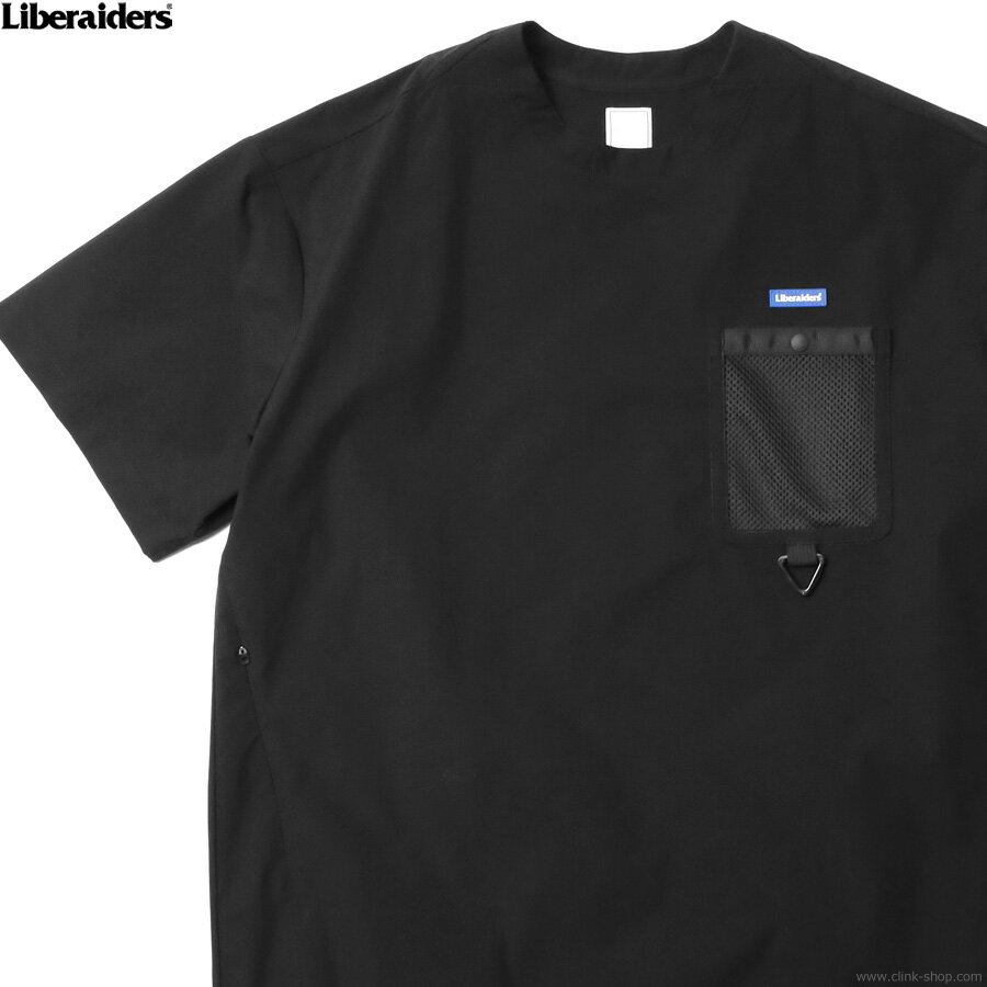 LIBERAIDERS リベレイダーズ LIBERAIDERS 4WAY STRETCH POCKET TEE (BLACK) #70602 メンズ Tシャツ 半袖 ブラック ポケット ストレッチ 多機能