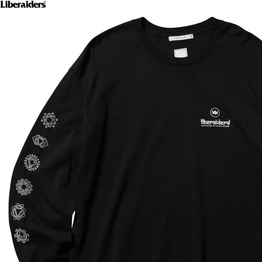 LIBERAIDERS リベレイダーズ 長袖Tシャツ メンズ ブラック 綿100％ M-XL LIBERAIDERS CHAKRA L/S TEE (BLACK) #71504 ロンT
