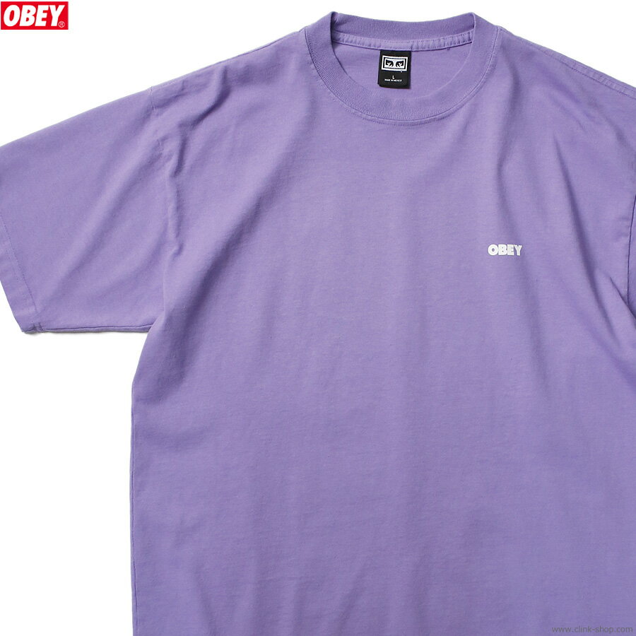 SALE セール 30％OFF OBEY オベイ OBEY HEAVYWEIGHT TEE "OBEY BOLD 3" (PURPLE FLOWER) メンズ Tシャツ 半袖 ヘビー