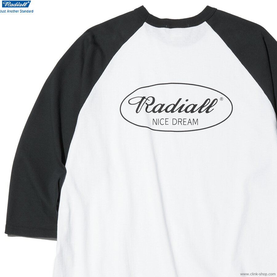 RADIALL ラディアル RADIALL OVAL - CREW NECK RAGLAN SHIRT (INK BLACK)  メンズ Tシャツ 7分袖 BB ベースボールT 切替 オーバーサイズ ラグラン