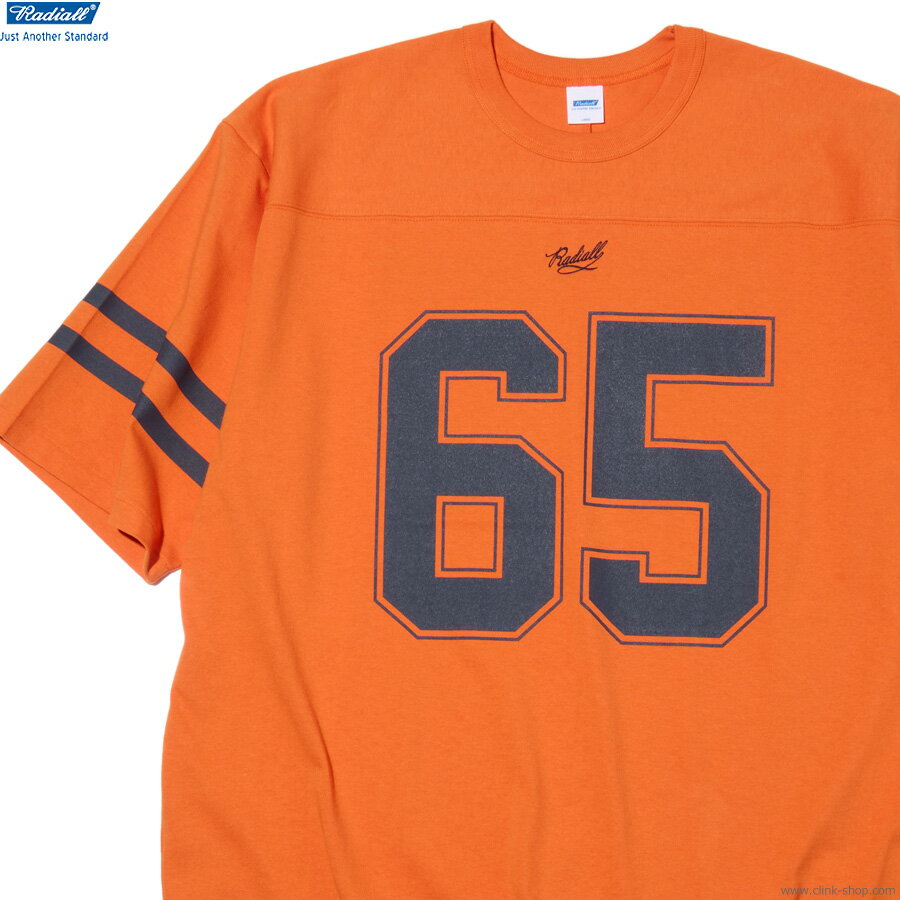 Rakuten - RADIALL ラディアル 半袖Tシャツ メンズ オールシーズン 綿100％ オレンジ M-XL RADIALL HOOD - FOOTBALL SHIRT S/S (ORANGE) [RAD-26SS-CUT009] TEE フットボールゲームシャツ ゆったり ボックスシルエット ナンバリング