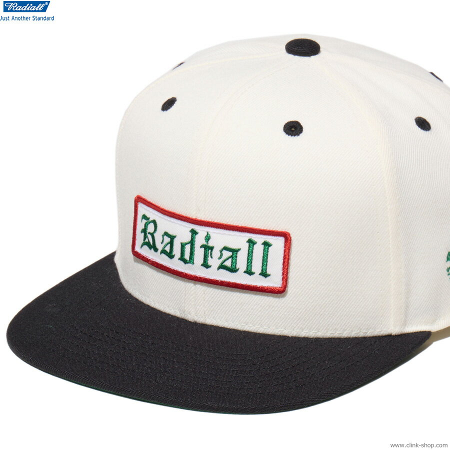 Rakuten - RADIALL ラディアル キャップ メンズ オールシーズン アクリル80％ ウール20％ ホワイト RADIALL VOC - BASEBALL CAP (OFF WHITE×BLACK) [RAD-26SS-HAT002] スナップバック 帽子 ヘッドギア
