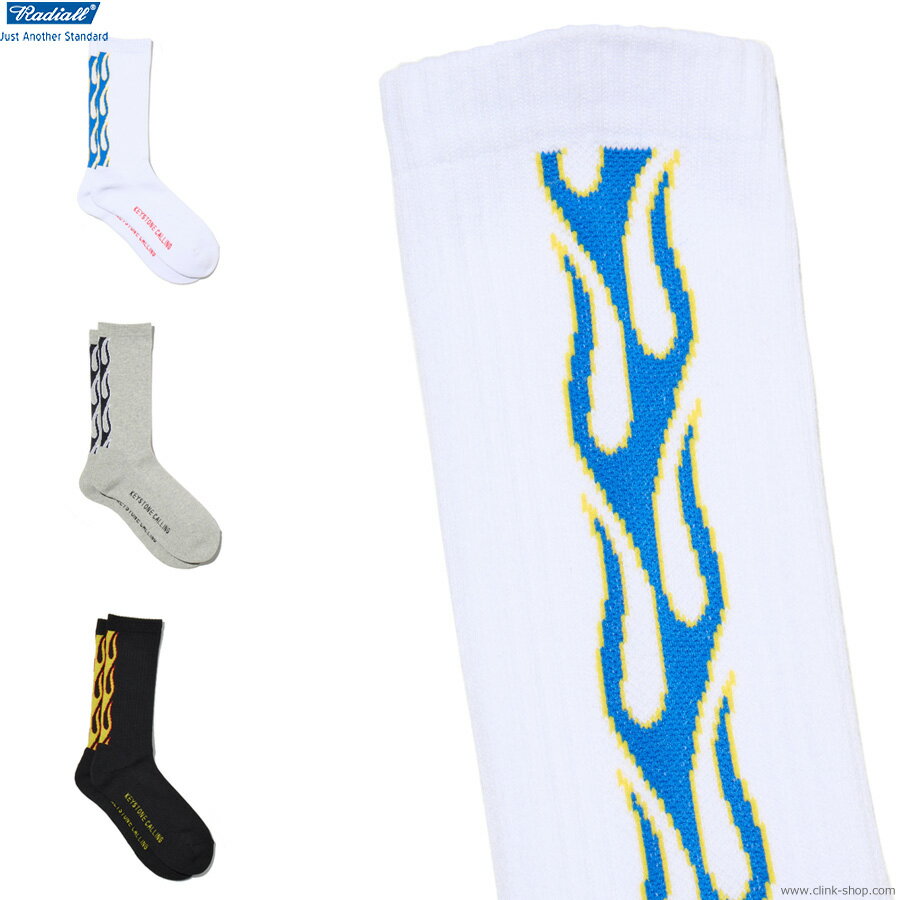 RADIALL ラディアル ソックス RADIALL FLAMES - 1PAC SOX LONG / DRALON [RAD-PAC074] ロング丈チューブソックス