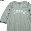 ROARK REVIVAL ロアーク リバイバル ROARK REVIVAL "MEDIEVAL LOGO" 3/4 SLEEVE TEE (SLATE BLUE) メンズ Tシャツ フットボール ルーズ ゆったり オーバーサイズ