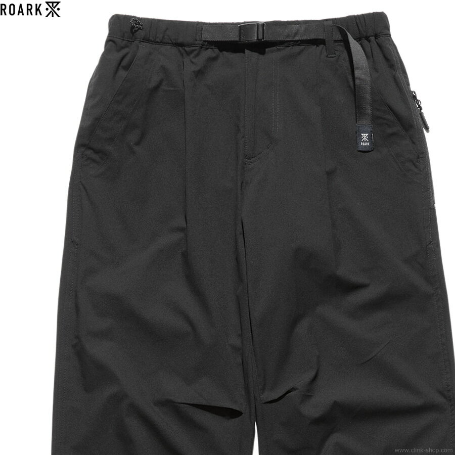 ROARK REVIVAL ロアーク リバイバル ROARK REVIVAL TRAVEL PANTS 2.0 ROAM FREE FLEX - RELAX TAPERED FIT BLACK メンズ ボトムス テーパード