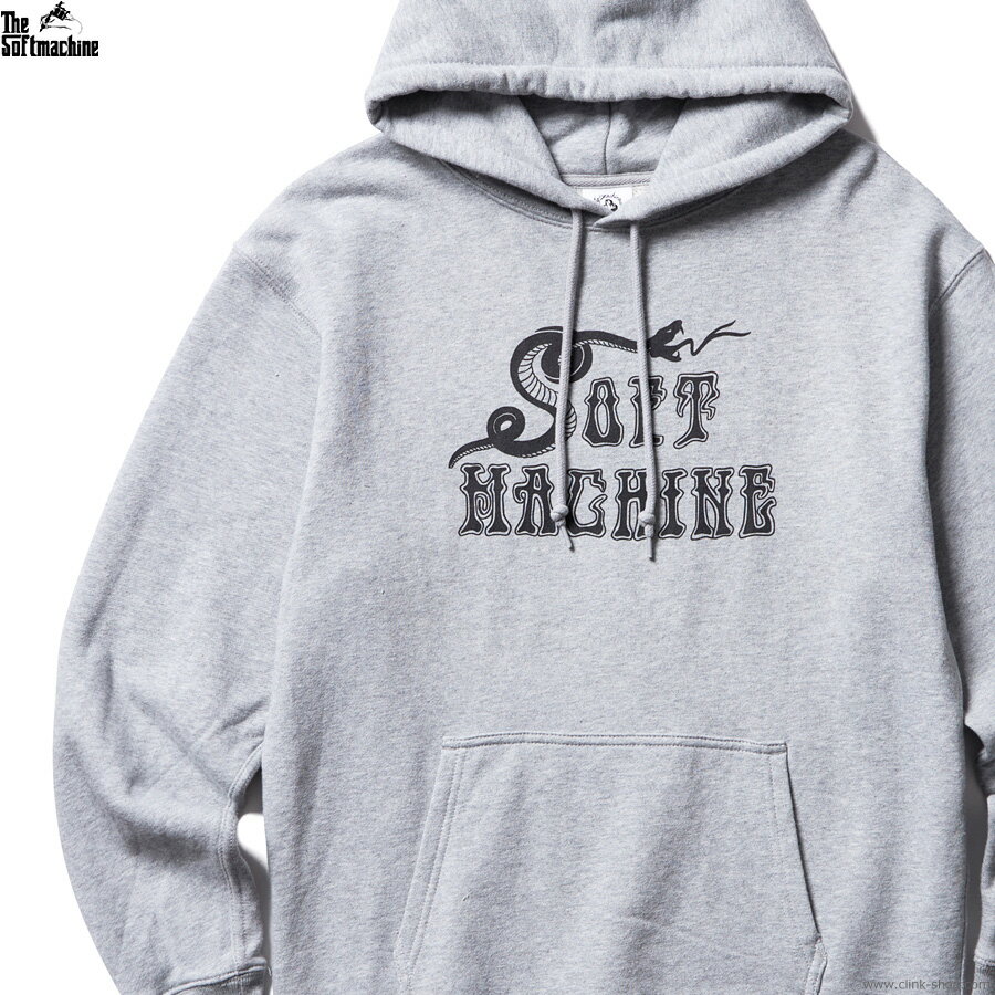 SALE セール 30％OFF SOFTMACHINE ソフトマシーン SOFTMACHINE SNAKE LOGO HOODED (GRAY) メンズ トップス スウェット パーカー プルオーバー