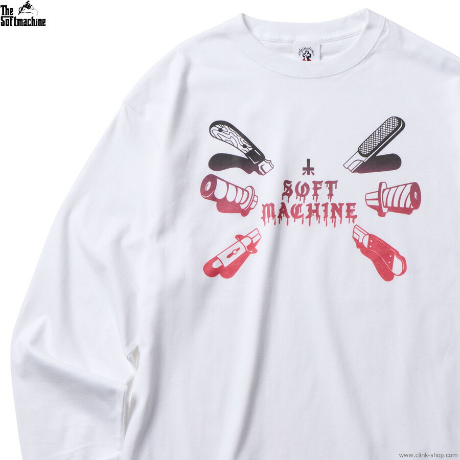 Rakuten - SOFTMACHINE ソフトマシーン 長袖Tシャツ メンズ オールシーズン 綿100％ ホワイト M-XL SOFTMACHINE PAIN L/S (WHITE) タトゥーデザイン ロンT ロングスリーブTシャツ