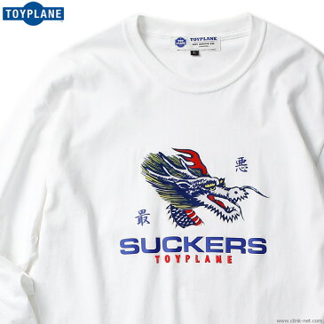 【TOYPLANE】 トイプレーン TOYPLANE L/S DRAGON TEE (WHITE) [TP19-FTE04] メンズ Tシャツ 長袖 ホワイト